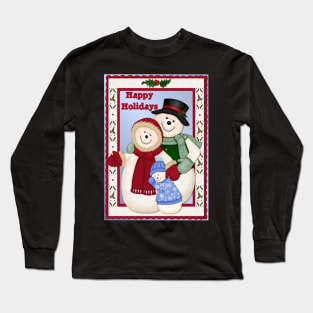 Snowman Snow Family Christmas Long Sleeve T-Shirt